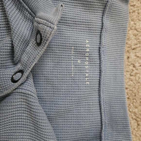 Aeropostale Long Sleeve Waffle-Knit Cropped Sleep Henley M - Picture 7 of 11